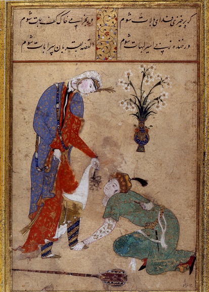 Persian miniature of Yusuf and Zulaikha by Behzad